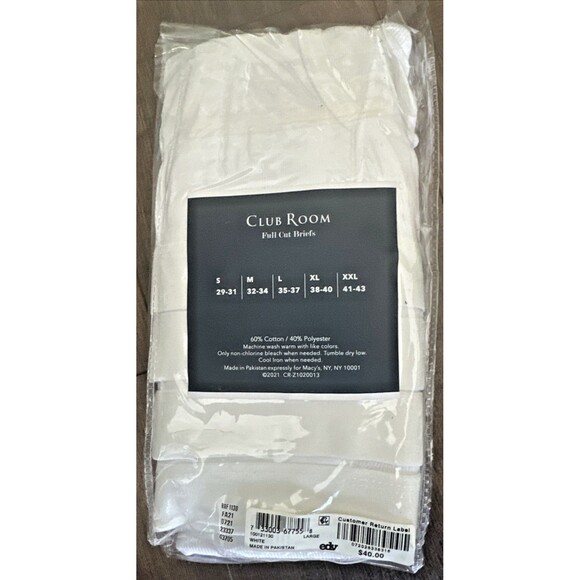 Club Room Men's 8 pack Full Cut Briefs Tagless Design Comfortable Underwear L - Picture 5 of 7